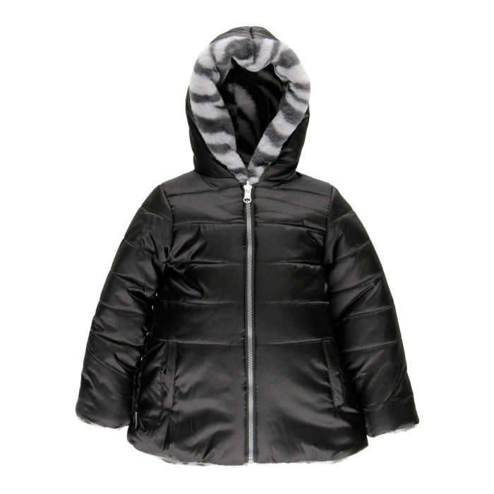 Geaca fete reversibila cu blanita, animal print, Boboli [5]