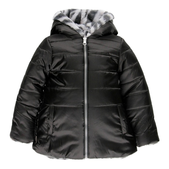 Geaca fete reversibila cu blanita, animal print, Boboli [1]