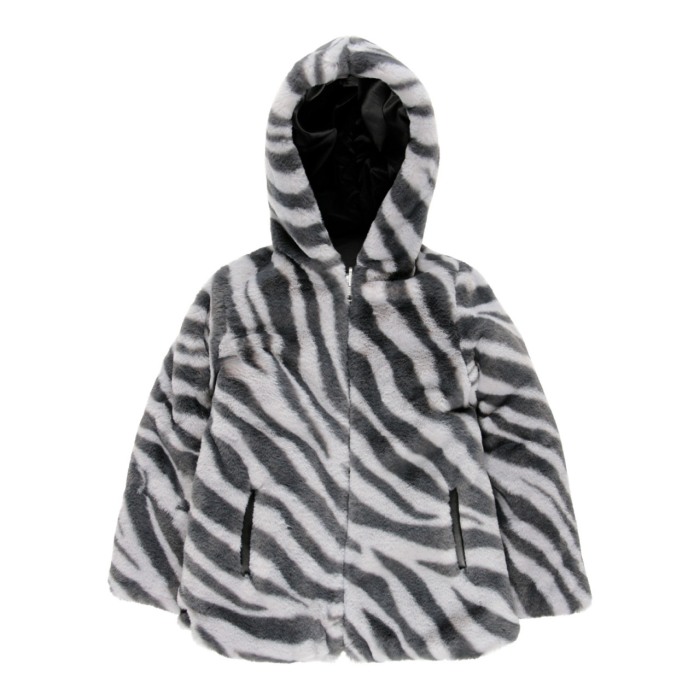 Geaca fete reversibila cu blanita, animal print, Boboli [6]