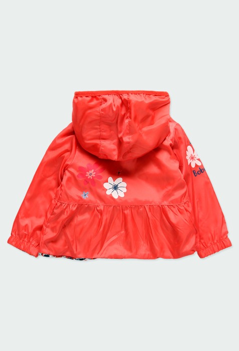 Geaca fete reversibila, imprimeu floral, corai, Boboli [2]