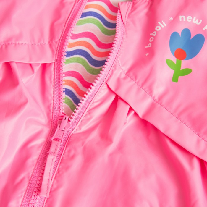 Geaca fetite cu gluga, reversibila, antivant, roz, Boboli [6]