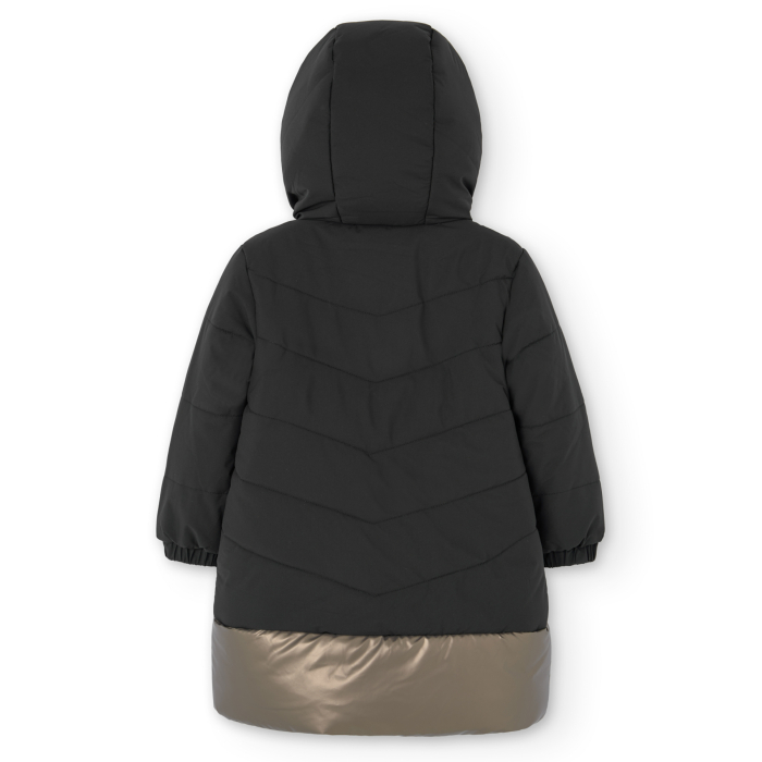 Geaca lunga fete 4-14 ani, model lung, captuseala blanita, neagra, brand Boboli [6]