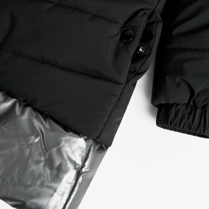 Geaca neagra fete 4-14 ani, material impermeabil, gluga, brand Boboli [4]