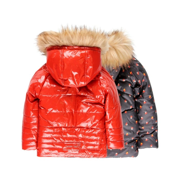 Geaca parka iarna fete 4-16 ani, reversibila, caramizie, Boboli [2]