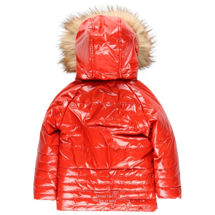 Geaca parka iarna fete 4-16 ani, reversibila, caramizie, Boboli [4]