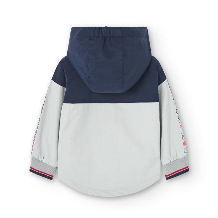 Geaca primavara baieti, gluga, antivant, gri, brand Boboli [2]