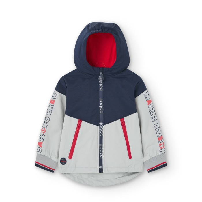 Geaca primavara baieti, gluga, antivant, gri, brand Boboli [4]