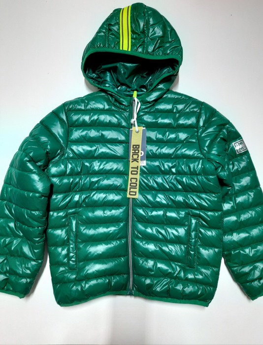Geaca puf matlasata baiat 8-16 ani, verde , windproof, iDO [3]