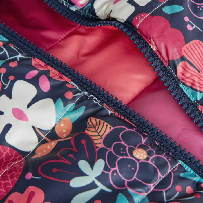 Geaca reversibila bebe fetita, imprimeu floral, multicolor, brand Boboli [3]