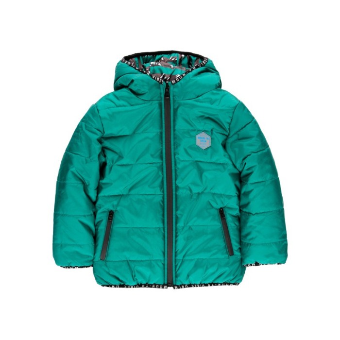 Geaca vatuita baiat, reversibila, verde, Boboli [3]