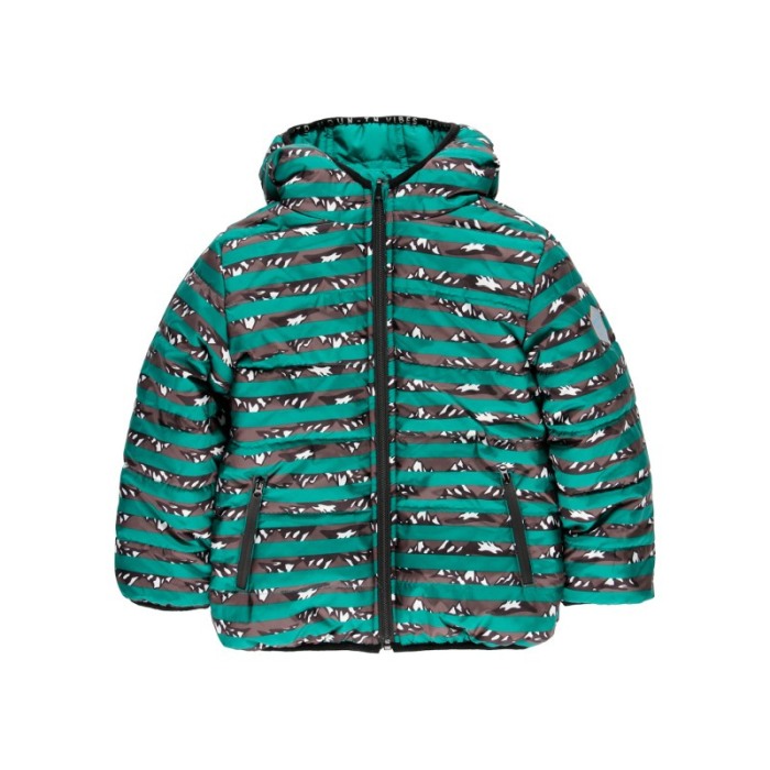 Geaca vatuita baiat, reversibila, verde, Boboli [5]