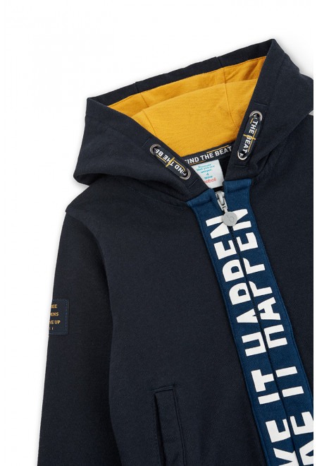 Hanorac baiat cu gluga, bumbac, bleumarin, Boboli [3]