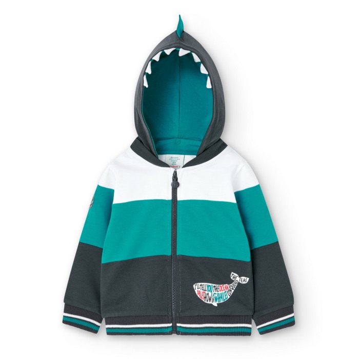 Hanorac baieti, bumbac better cotton, gluga detasabila, BOBOLI [5]