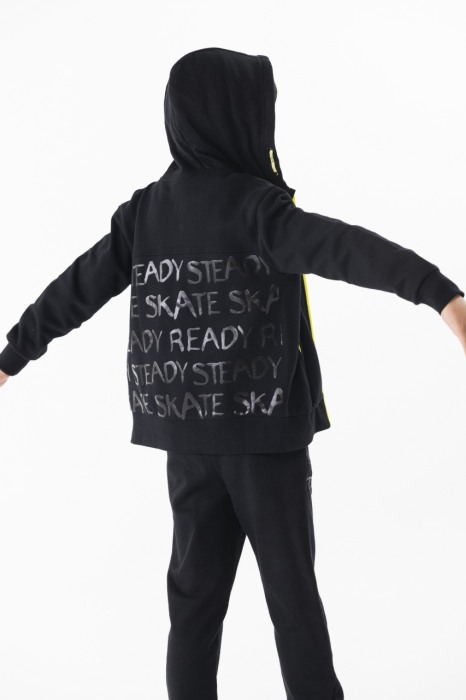 Hanorac bumbac better cotton cu gluga baieti 4-16 ani, negru, Boboli [2]