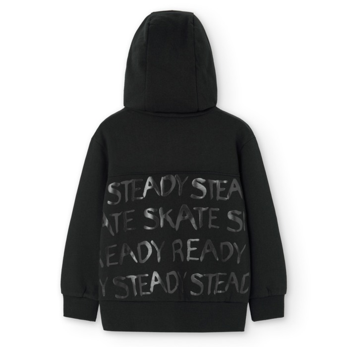 Hanorac bumbac better cotton cu gluga baieti 4-16 ani, negru, Boboli [7]