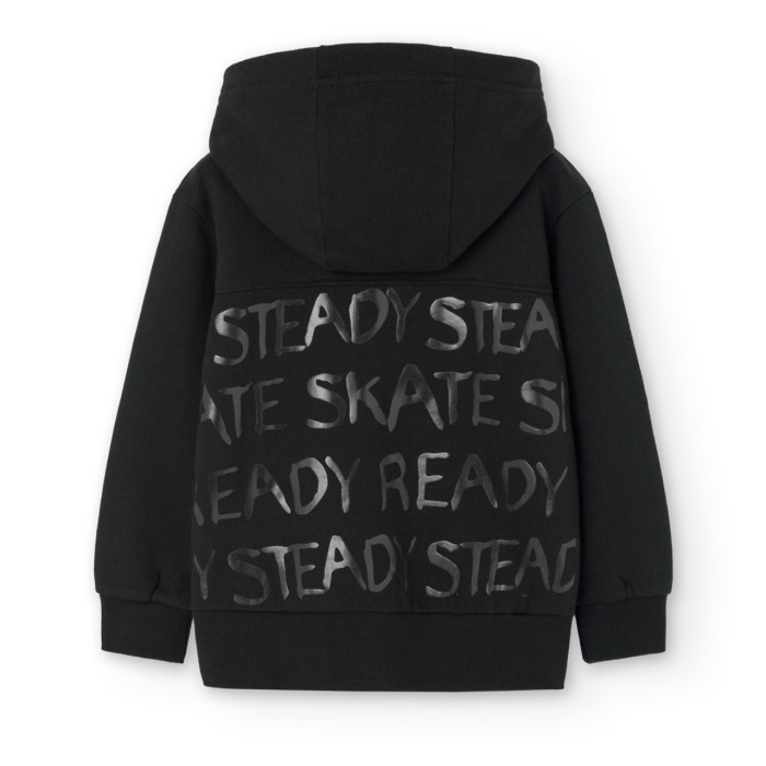 Hanorac bumbac better cotton cu gluga baieti 4-16 ani, negru, Boboli [4]