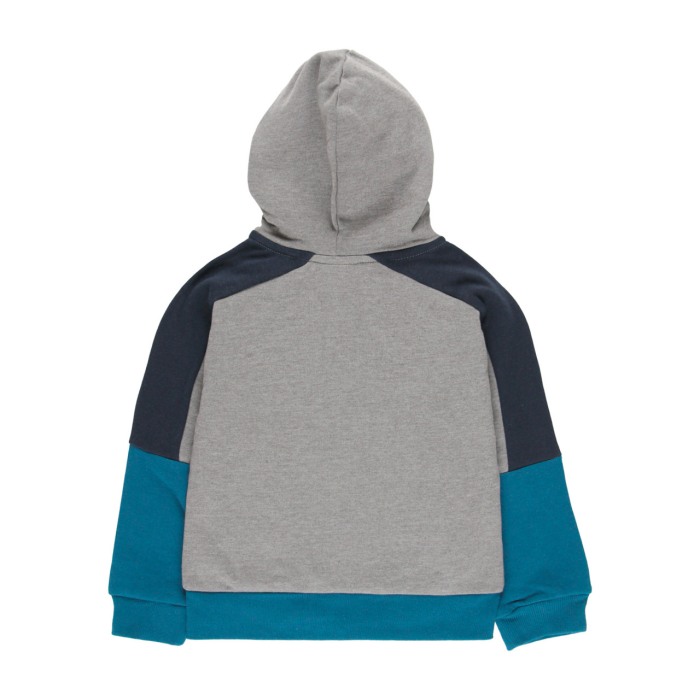 Hanorac cu gluga baiat, bumbac, gri/albastru, Boboli [5]
