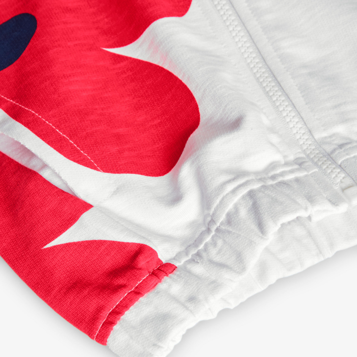 Hanorac cu gluga fetite 1-8 ani, bumbac better cotton, imprimeu floare rosie, alb, brand Boboli [4]