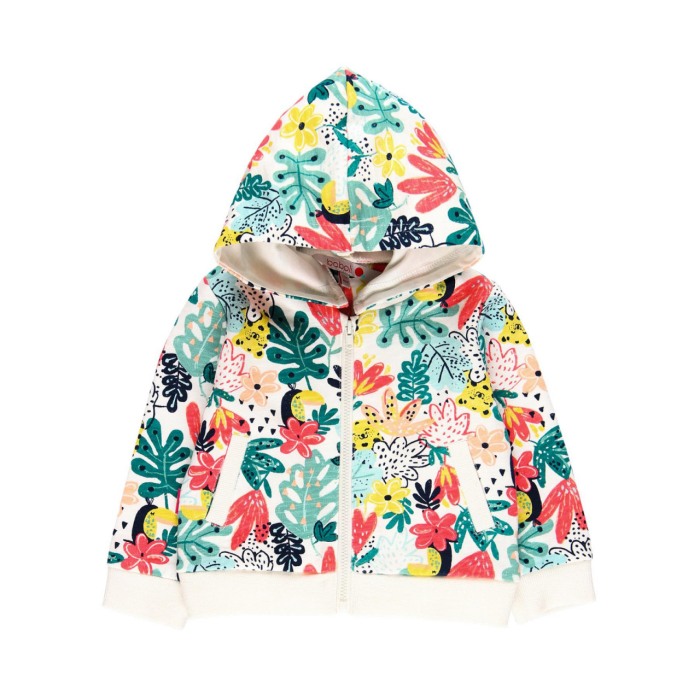 Hanorac fete cu gluga, imprimeu floral multicolor, Boboli [5]