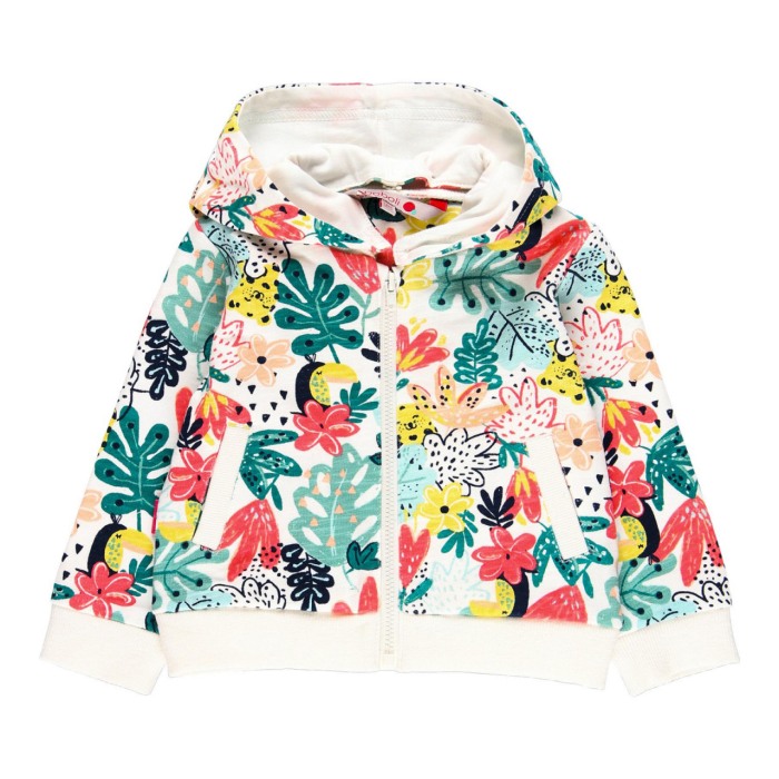 Hanorac fete cu gluga, imprimeu floral multicolor, Boboli [4]