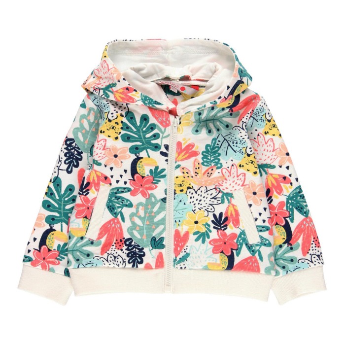 Hanorac fete cu gluga, imprimeu floral multicolor, Boboli [1]