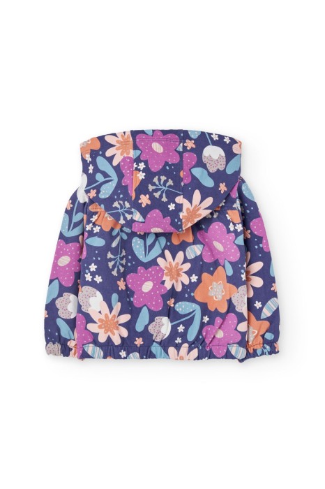 Hanorac fetite cu gluga, bumbac better cotton, imprimeu floral mov, brand Boboli [2]