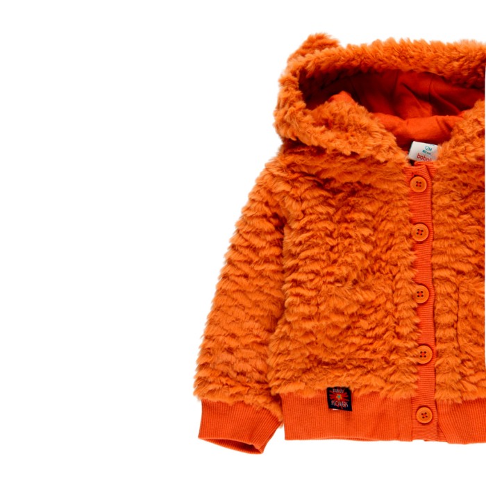 Hanorac pufos fete cu gluga, portocaliu, Boboli [3]