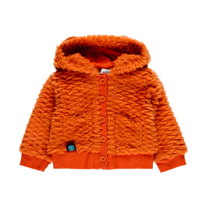 Hanorac pufos fete cu gluga, portocaliu, Boboli [1]