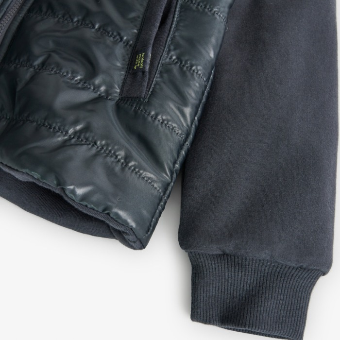 Jacheta fete fleece cu gluga, vatuita, bumbac, gri, brand Boboli [5]