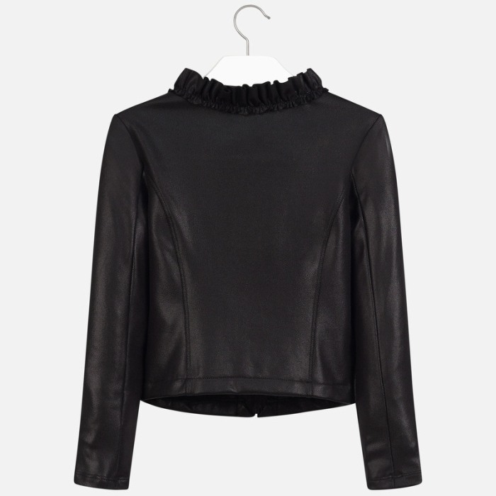 Jacheta fete imitatie piele Mayoral, neagra [2]