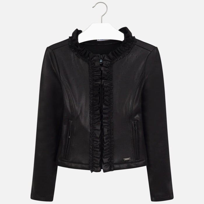 Jacheta fete imitatie piele Mayoral, neagra [1]