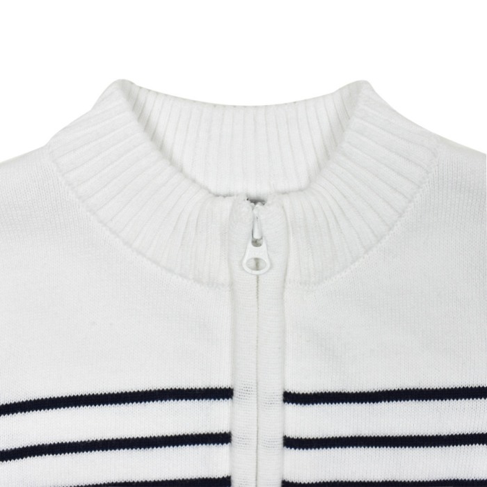 Jacheta tricot baiat cu dungi bleumarin, Babybol [3]