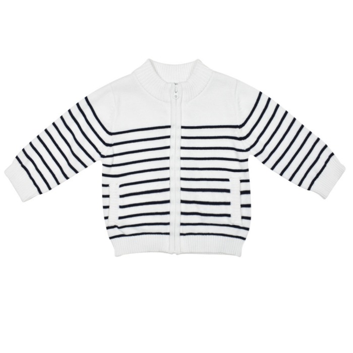 Jacheta tricot baiat cu dungi bleumarin, Babybol [1]
