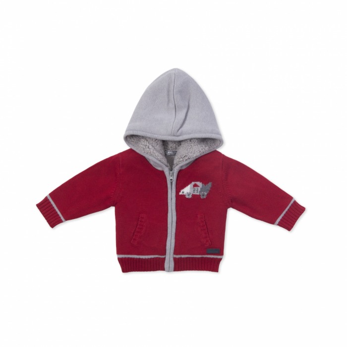 Jacheta tricot baiat imblanita, rosie, Babybol [1]