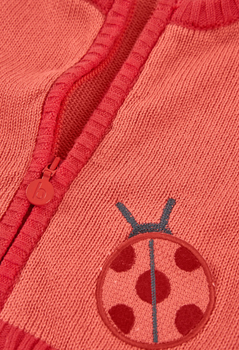 Jacheta tricot bebe fetita, gluga detasabila, model gargarita, rosu, brand Boboli [3]