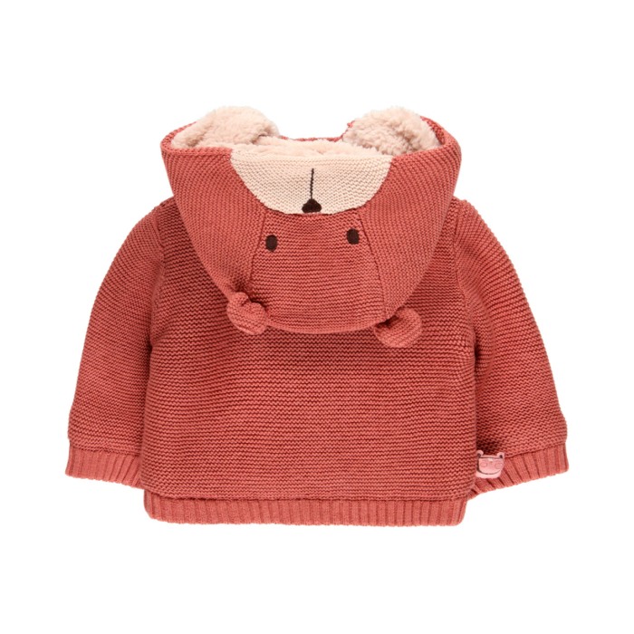 Jacheta tricot fetita, imblanita, gluga detasabila, Boboli [3]