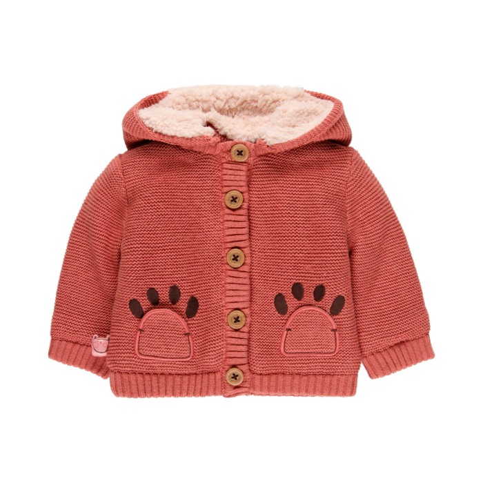 Jacheta tricot fetita, imblanita, gluga detasabila, Boboli [2]