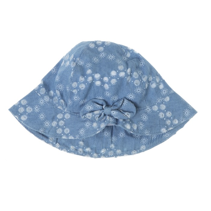 Palarie soare fetite, denim, fundita, material brodat, Babybol [2]