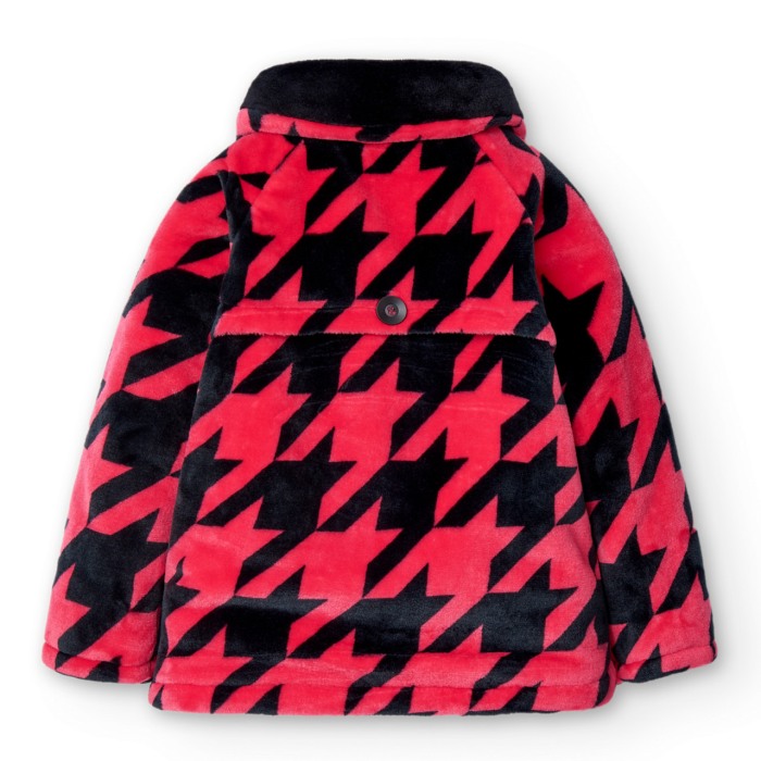 Palton catifelat fete 4-16 ani, matlasat, roz/negru, Boboli [2]