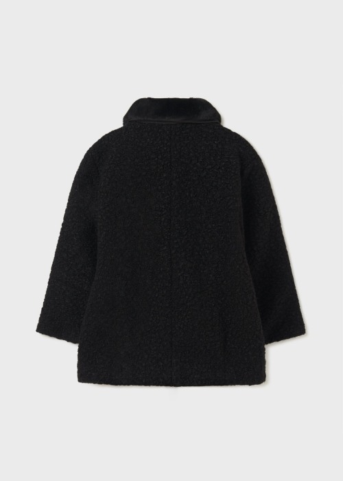 Palton fete cu aspect carliontat, bej, guler blanita nedetasabil, negru, Mayoral [3]