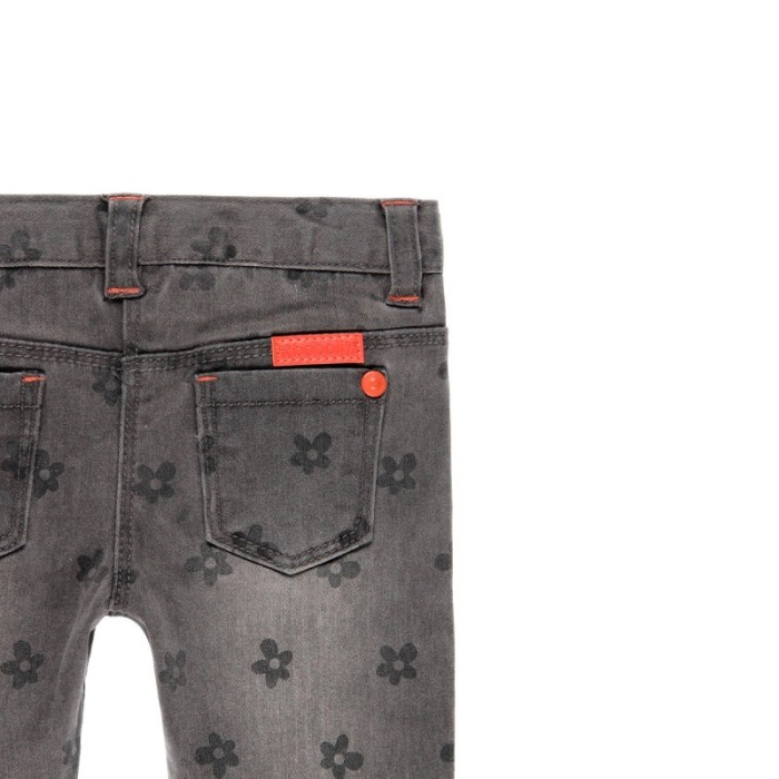 Pantalon jeans fete gri , imprimeu flori, Boboli [4]