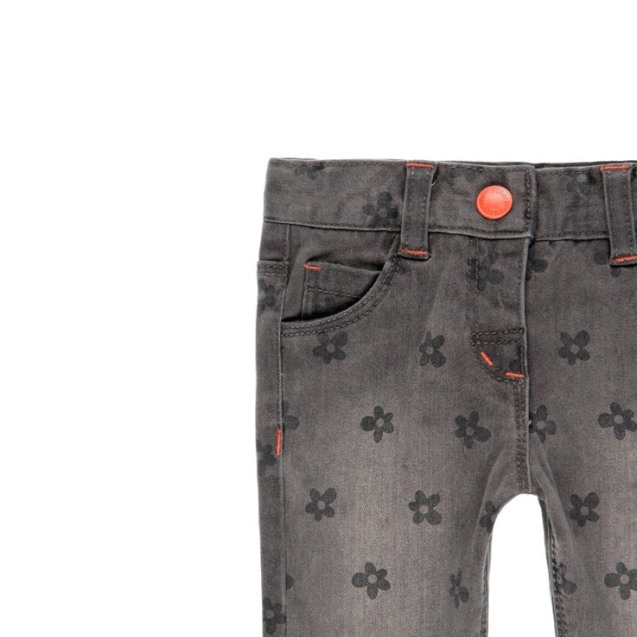 Pantalon jeans fete gri , imprimeu flori, Boboli [3]