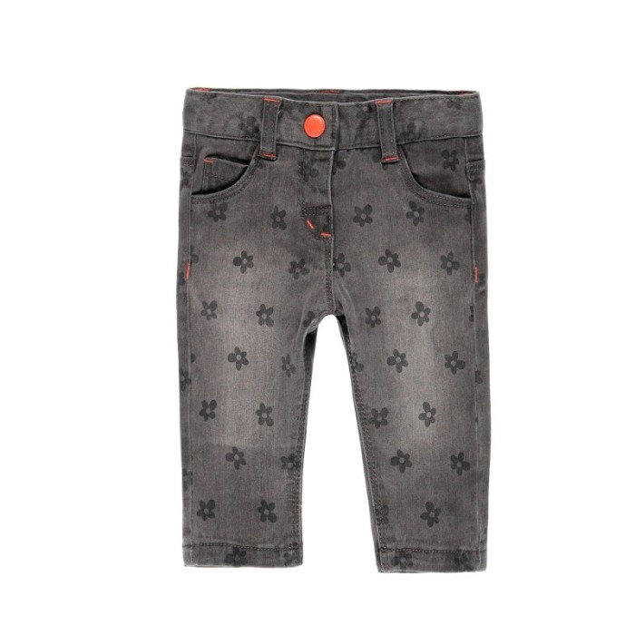 Pantalon jeans fete gri , imprimeu flori, Boboli [1]