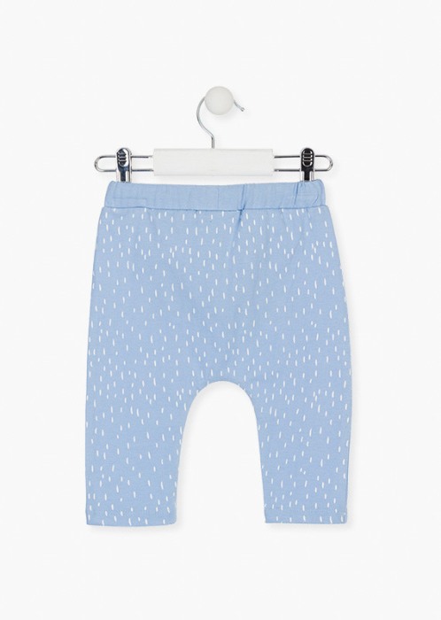 Pantalon lung bebe baiat bumbac, bleu, Losan [2]