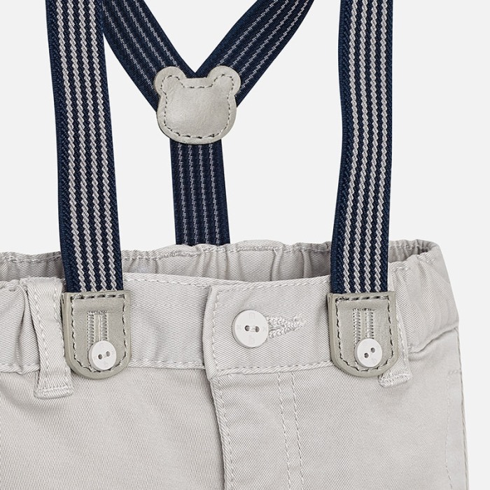 Pantalon lung cu bretele baiat Mayoral, gri [3]