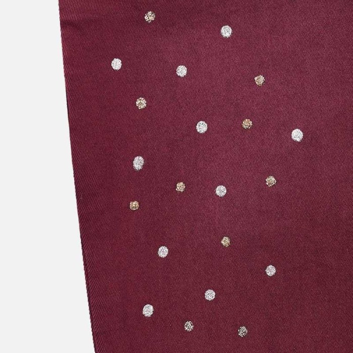 Pantalon lung cu strasuri Mayoral, grena [3]