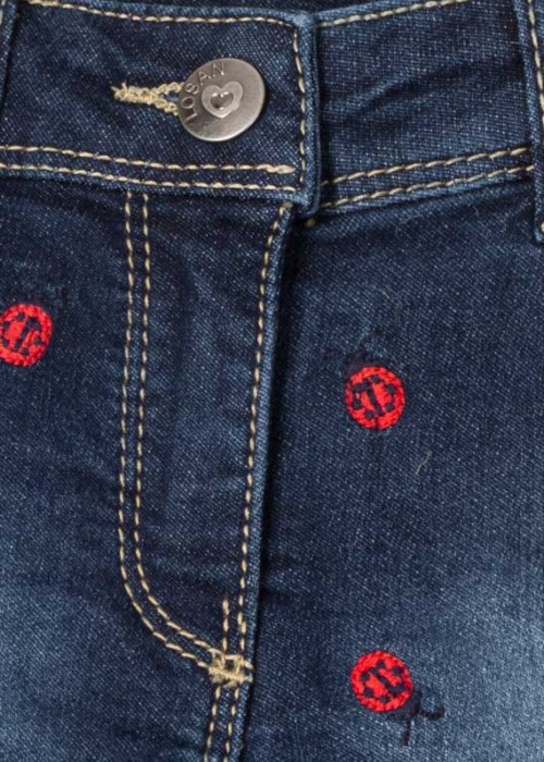 Pantalon scurt fete, broderie gargarite, denim [3]