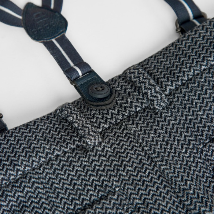 Pantaloni cu bretele baieti, gri antarcit, Boboli [4]