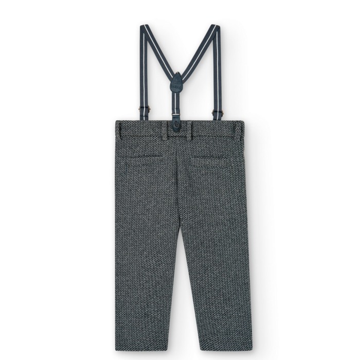 Pantaloni cu bretele baieti, gri antarcit, Boboli [2]