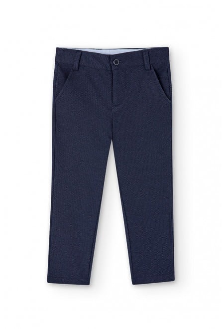 Pantaloni eleganti baiat, jacard, bleumarin, Boboli [1]